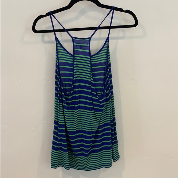 Green and Blue Striped Madewell Tank Top in Medium - Picture 3 of 4